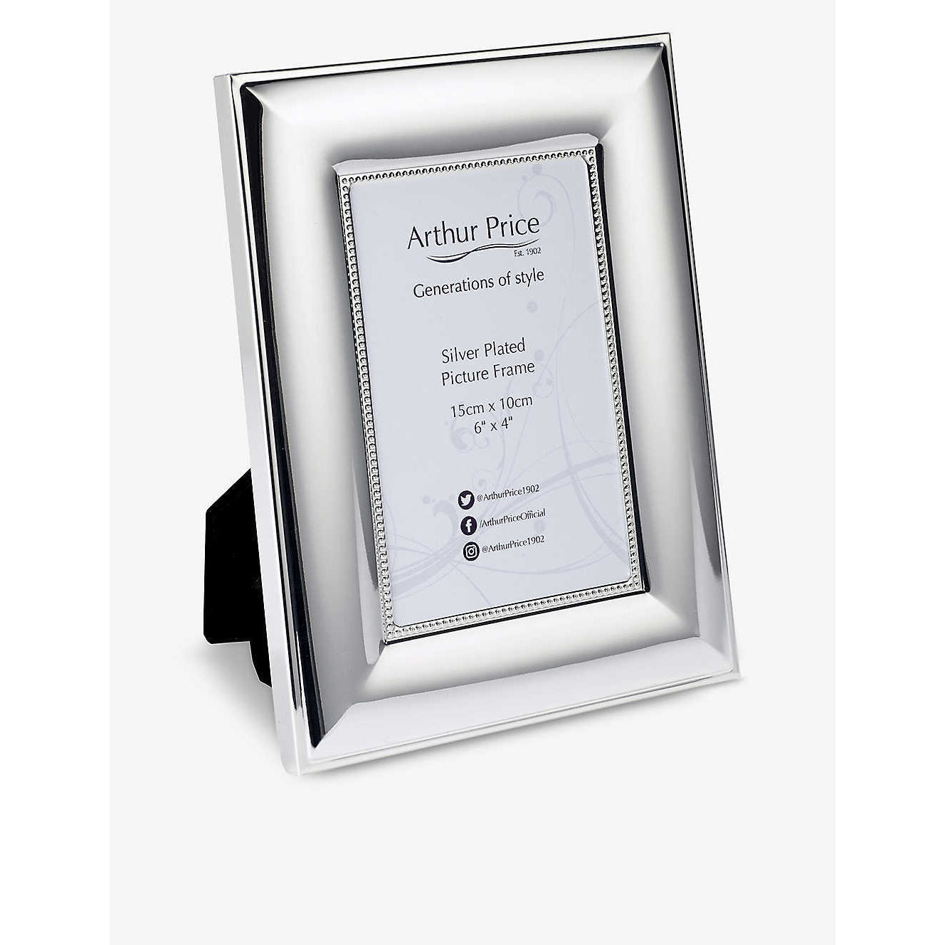 Bead silver-plated photo frame 6” x 4”