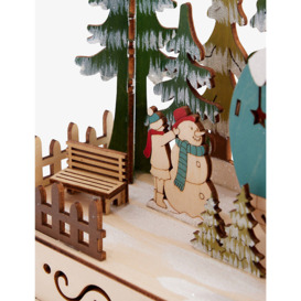 Camper van light-up wooden Christmas decoration 19cm - thumbnail 2