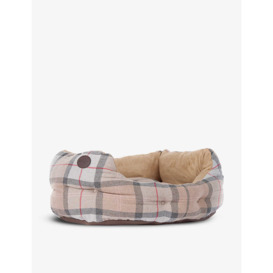 Tartan-print woven dog bed 60cm