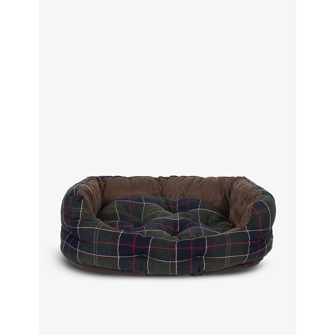 Tartan-print woven dog bed 76cm