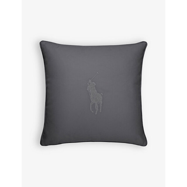 Ralph Lauren Home Polo Pony-Logo Embroidered Cotton Square Cushion Cover