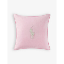 Ralph Lauren Home Oxford Logo-Embroidered Square Cotton Cushion Cover - thumbnail 1