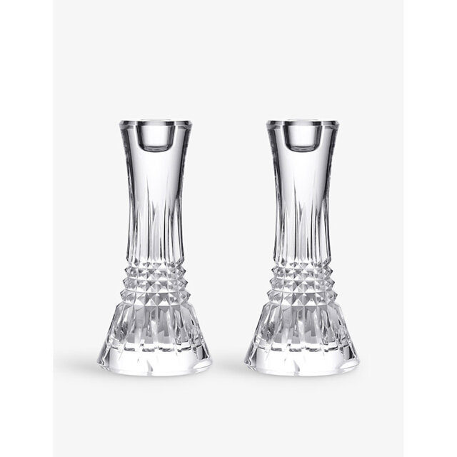 Waterford Lismore Diamond-Crystal Candlesticks Set Of Two - image 1