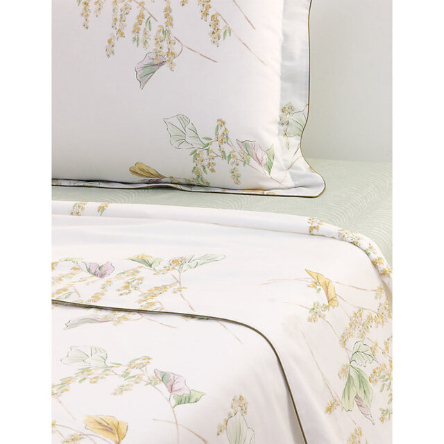 Yves Delorme Pollen Floral-Print Cotton-Batiste Flat Sheet - image 1