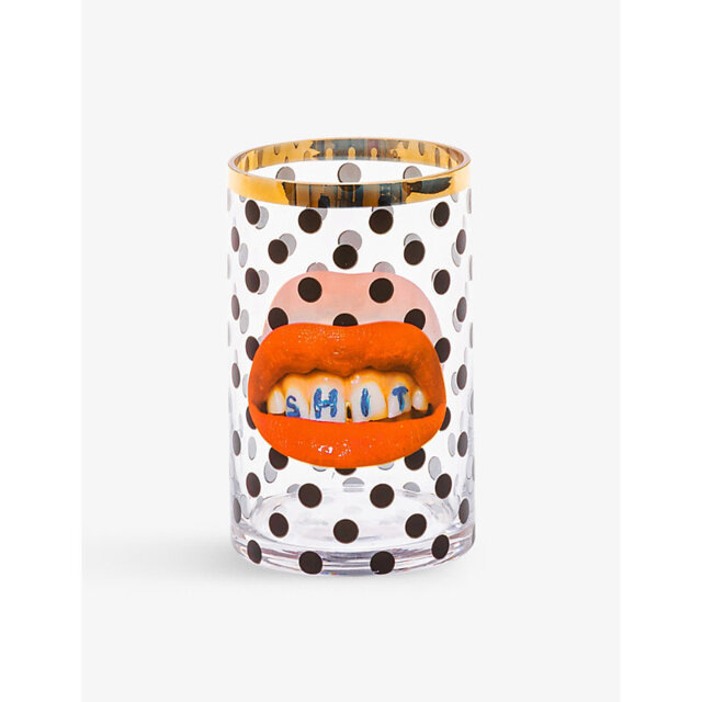 Seletti Wears Toiletpaper Sh*T Pois Small Cylindrical Glass Vase 14cm - image 1
