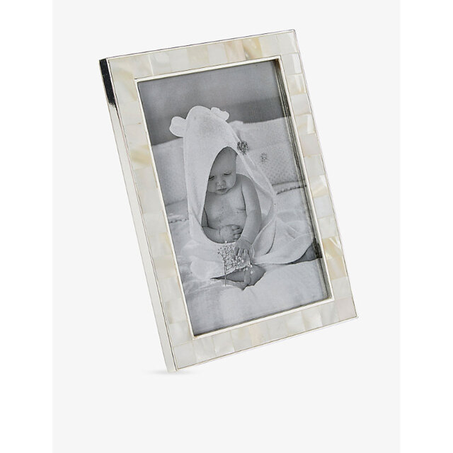 The White Company Rectangular Mother-Of-Pearl Tiled Photo Frame 20cm x 15cm