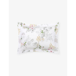 Yves Delorme Orchidee Floral-Print Cotton-Sateen Oxford Pillowcase 50cm x 75cm - thumbnail 1