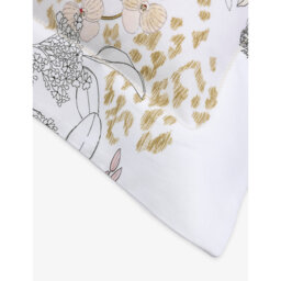 Yves Delorme Orchidee Floral-Print Cotton-Sateen Oxford Pillowcase 50cm x 75cm - thumbnail 2
