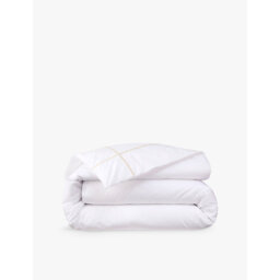 Yves Delorme Athena Bourdon-Stitch Pima-Cotton Duvet Cover