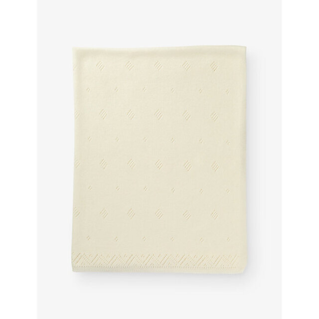 Johnstons Of Elgin Pointelle Cashmere Baby Blanket 112cm x 80cm - image 1
