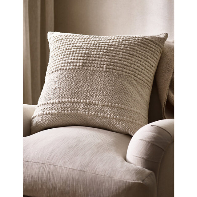 The White Company Merion Hand-Woven Square Cotton Cushion 60cm x 60cm - image 1