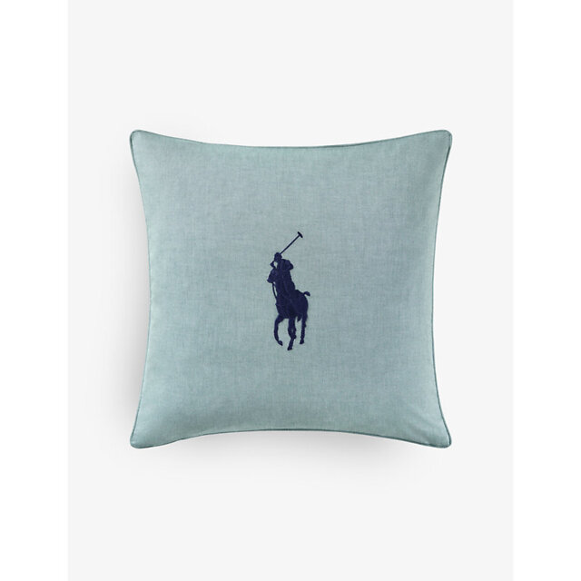 Ralph Lauren Home Oxford Logo-Embroidered Cotton Cushion Cover 45cm x 45cm - image 1