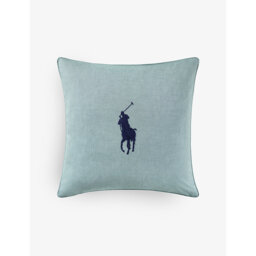 Ralph Lauren Home Oxford Logo-Embroidered Cotton Cushion Cover 45cm x 45cm - thumbnail 1