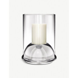 Oh De Christofle Stainless Steel and Glass Hurricane 34cm
