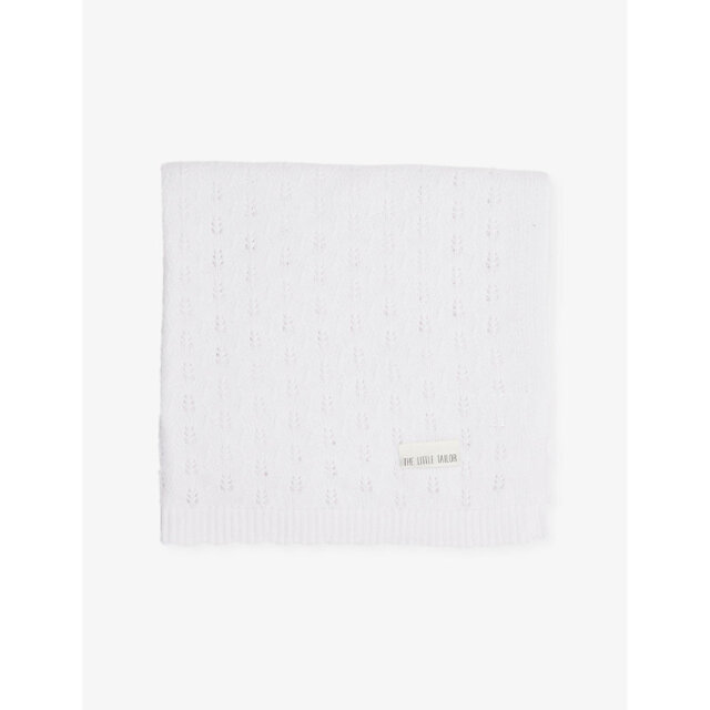 The Little Tailor Pointelle-Knit Scallop-Trim Cotton Baby Blanket - image 1