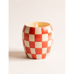 Paddywax Checkmate Rose + Santal Scented Candle With Checkered Porcelain Vessel 311g - thumbnail 2