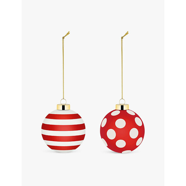 Alessi Delight 2 Glass Christmas Baubles Set Of Two - image 1
