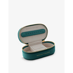 Womens Monica Vinader Mini Oval Logo-Print Leather Jewellery Box - thumbnail 2
