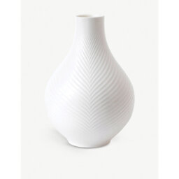 Wedgwood White Folia Fine Bone China Bulb Vase 23cm