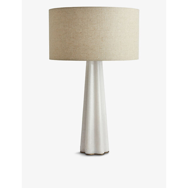 Soho Home Verano White-Quartz and Linen Table Lamp 65cm - image 1