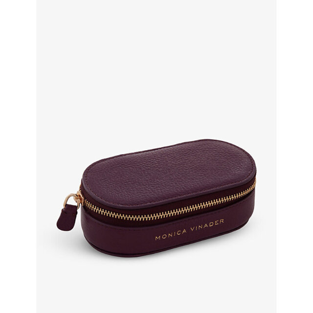 Womens Monica Vinader Logo-Embossed Zipped Leather Jewellery Box