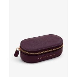 Womens Monica Vinader Logo-Embossed Zipped Leather Jewellery Box