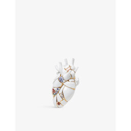 Seletti Love In Bloom Kintsugi 24ct Yellow-Gold Plated Porcelain Vase 25cm - thumbnail 2