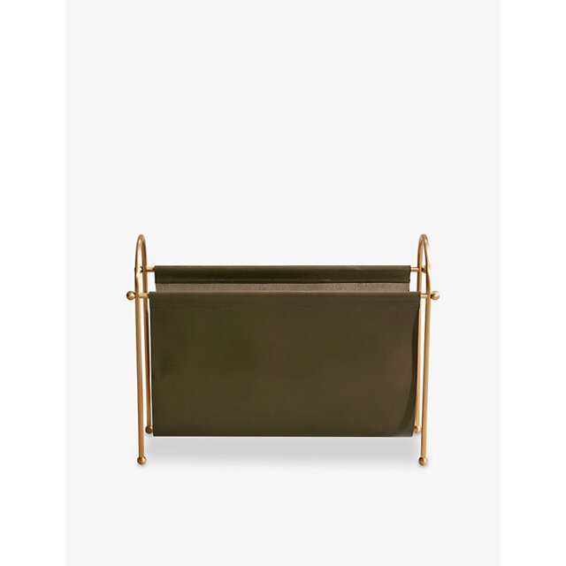 Soho Home Meard Leather and Brass Magazine Rack - image 1