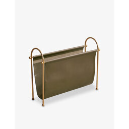 Soho Home Meard Leather and Brass Magazine Rack - thumbnail 2