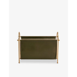 Soho Home Meard Leather and Brass Magazine Rack - thumbnail 1