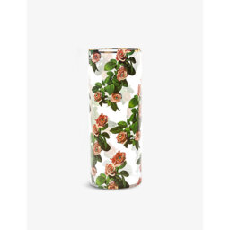 Seletti Wears Toiletpaper Rose-Print Large Glass Vase 50cm