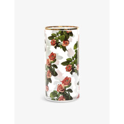 Seletti Wears Toiletpaper Rose-Print Medium Glass Vase 30cm