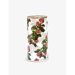 Seletti Wears Toiletpaper Rose-Print Medium Glass Vase 30cm - thumbnail 2