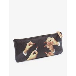 Seletti Wears Toiletpaper Lipstick-Print Canvas Cosmetic Case 21cm x 9cm - thumbnail 2