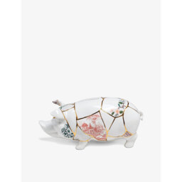 Seletti Kintsugi Pig-Shaped Porcelain Money Box