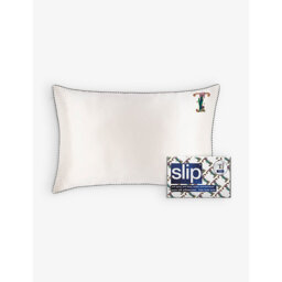 Slip Queen Letter-Embroidered Silk Pillowcase 51cm x 76cm