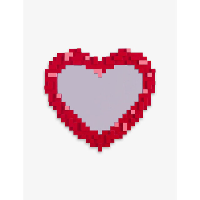 Seletti Pixel Heart-Shaped Glass and Mdf Mirror 55.5cm x 51.5cm