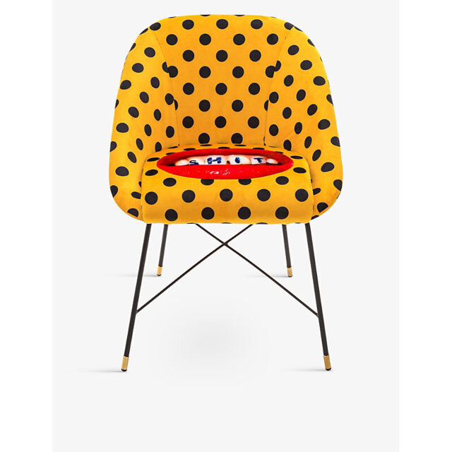 Seletti Wears Toiletpaper Sh*T-Print Velvet Chair 50cm x 60cm - image 1