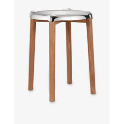 Alessi Poêle Steel and Beech-Wood Stool - thumbnail 2
