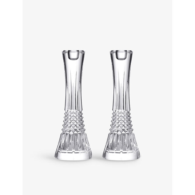 Waterford Lismore Diamond-Crystal Candlesticks Set Of Two - image 1