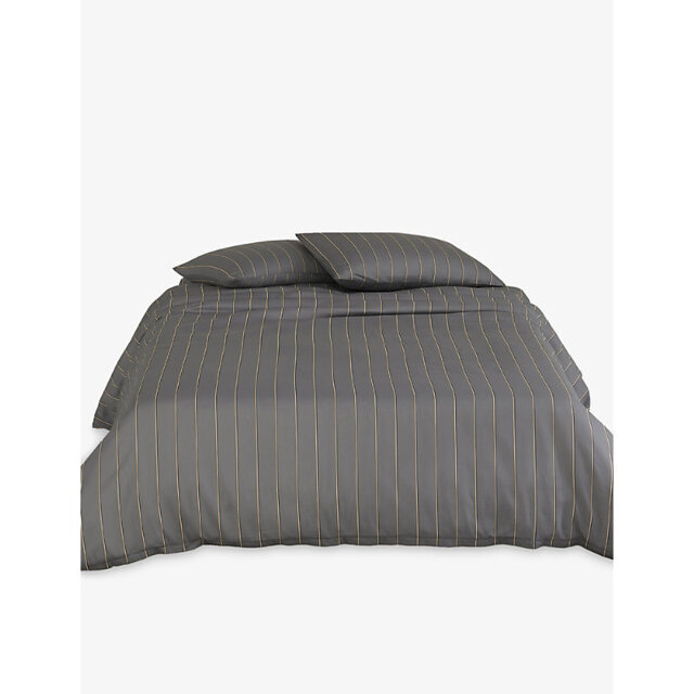 Boss Bray Striped Cotton Single Fitted Sheet - image 1