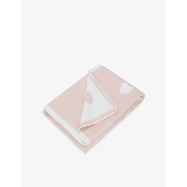 The Little White Company Pink Heart Cotton Baby Blanket - image 1