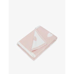 The Little White Company Pink Heart Cotton Baby Blanket