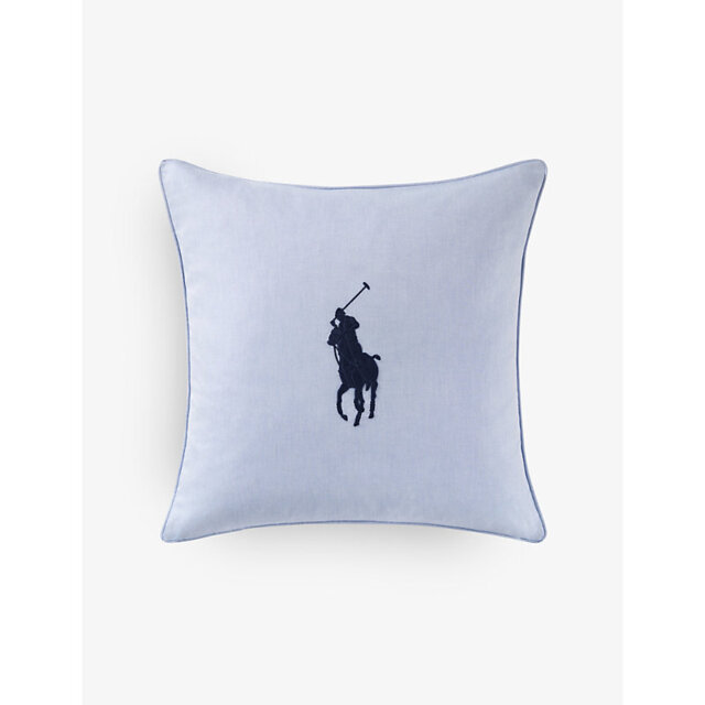 Ralph Lauren Home Oxford Logo-Embroidered Cotton Cushion Cover 45cm x 45cm - image 1
