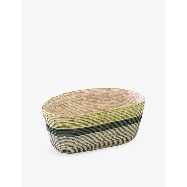 Makaua Oval Colour-Block Woven Basket 25cm - image 1