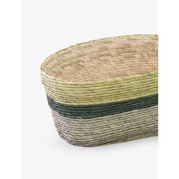 Makaua Oval Colour-Block Woven Basket 25cm - thumbnail 2