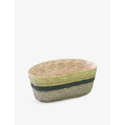 Makaua Oval Colour-Block Woven Basket 25cm - thumbnail 1
