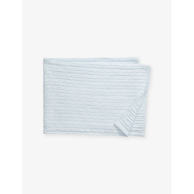 Polo Ralph Lauren Cable-Knitted Cotton Baby Blanket 101cm x 73cm - image 1