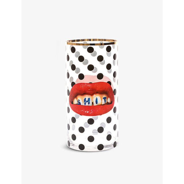 Seletti Wears Toiletpaper Sh*T Pois Cylindrical Glass Vase 30cm - image 1