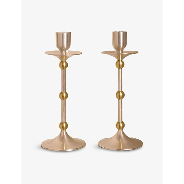 Soho Home Cilia Set Of Two Metal Candlesticks 25cm - image 1